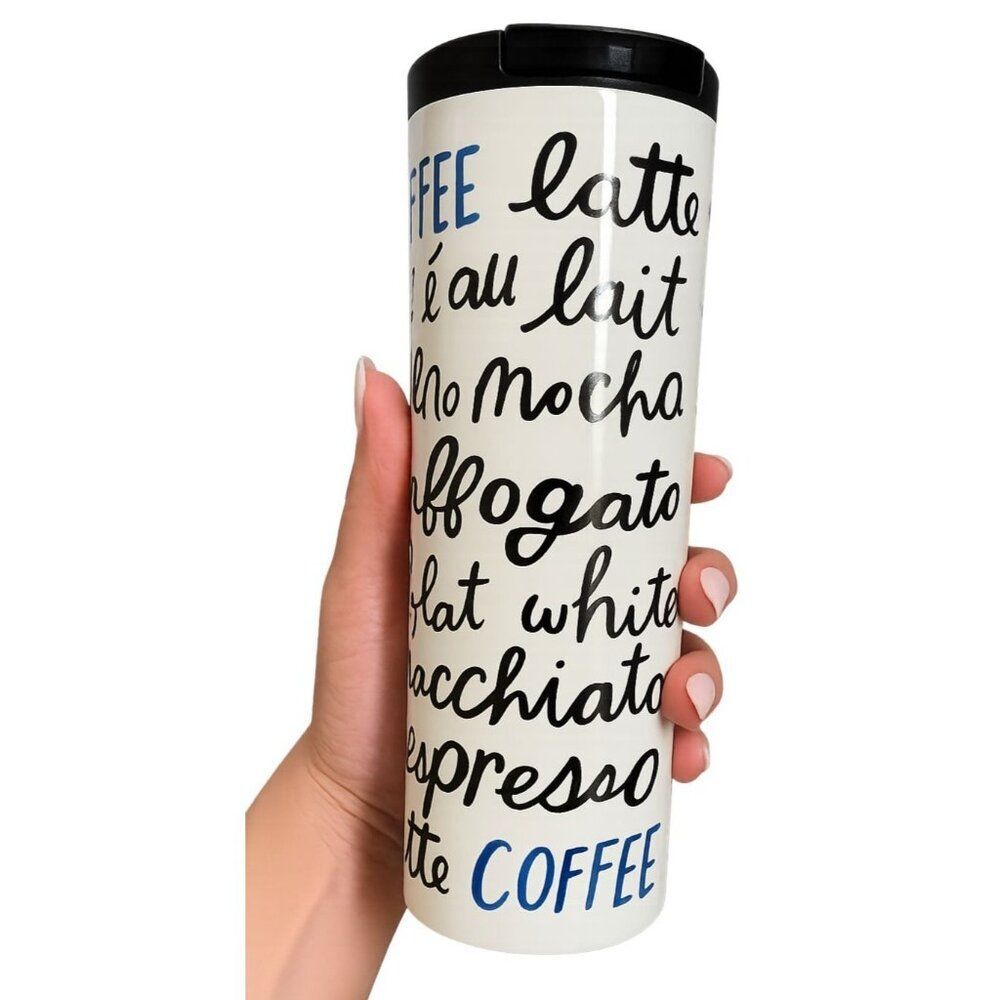 Kate Spade Travel Tumbler Stainless Steel 16 oz Mug Cup Coffee Tea Hot Cocoa